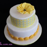 Lemon Print and Macaron Cake