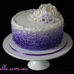 60th Purple Ruffle Cake